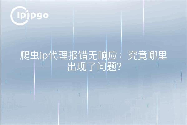 爬虫ip代理报错无响应：究竟哪里出现了问题？