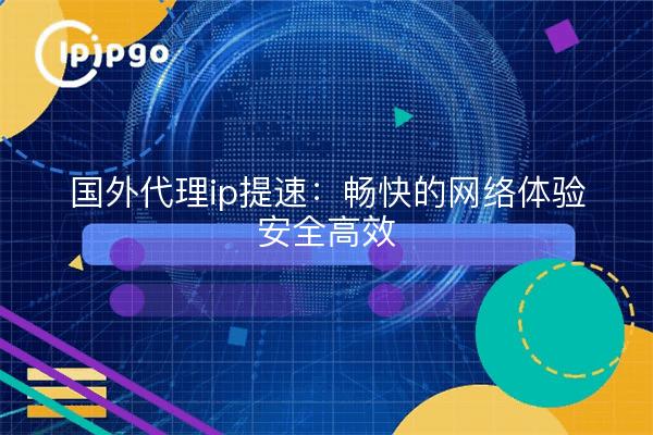 国外代理ip提速：畅快的网络体验安全高效