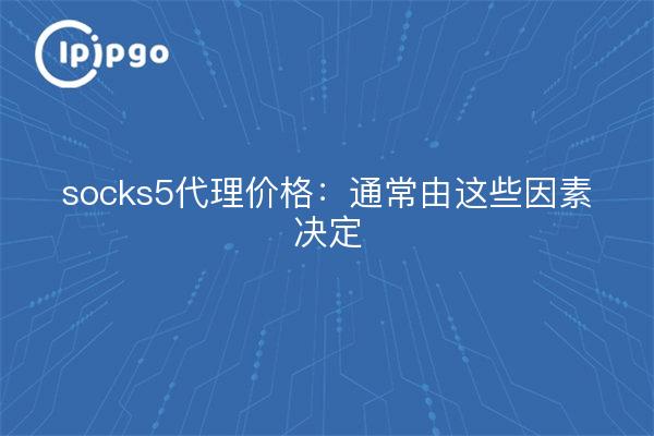 socks5代理价格：通常由这些因素决定