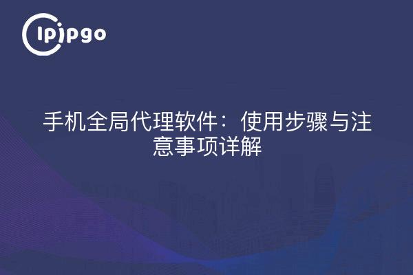 手机全局代理软件：使用步骤与注意事项详解