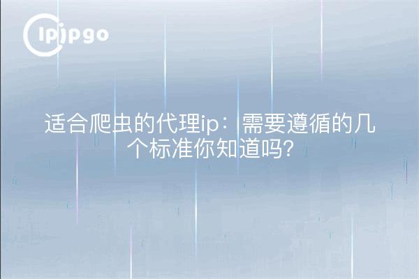 适合爬虫的代理ip：需要遵循的几个标准你知道吗？