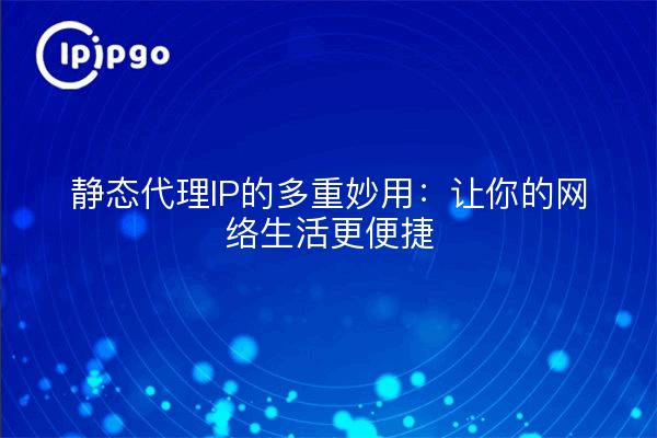 静态代理IP的多重妙用：让你的网络生活更便捷