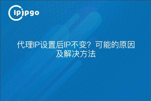 代理IP设置后IP不变？可能的原因及解决方法