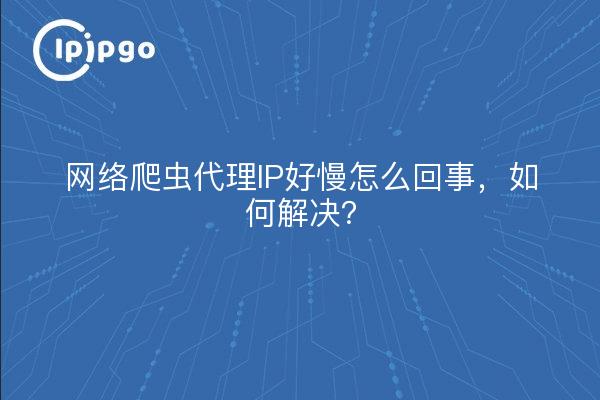 网络爬虫代理IP好慢怎么回事，如何解决？