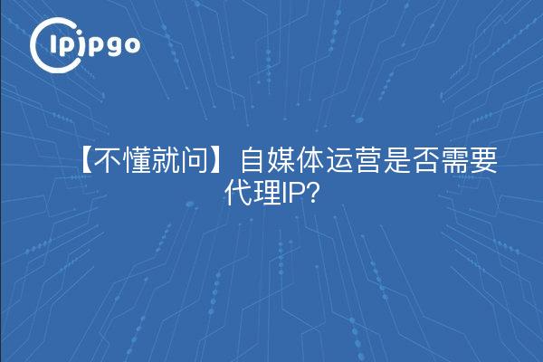 【不懂就问】自媒体运营是否需要代理IP？