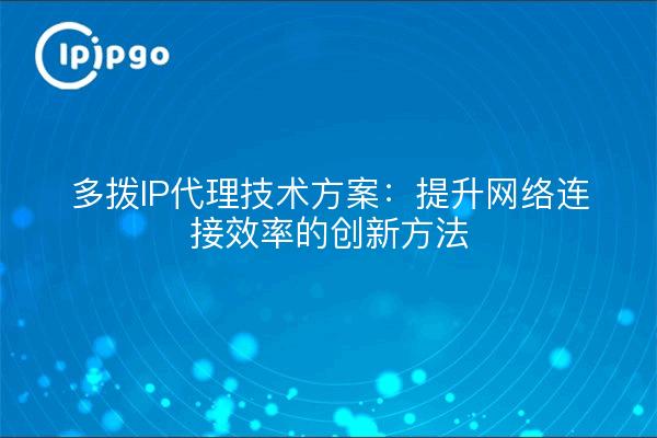 多拨IP代理技术方案：提升网络连接效率的创新方法