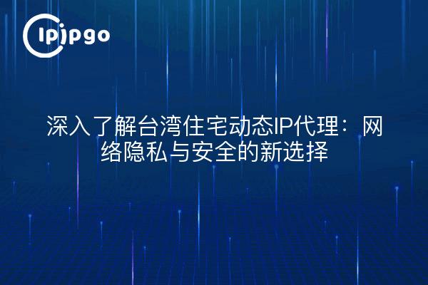 深入了解台湾住宅动态IP代理：网络隐私与安全的新选择