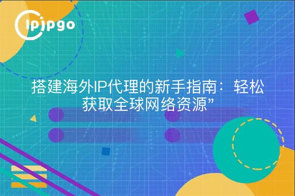 搭建海外IP代理的新手指南：轻松获取全球网络资源"