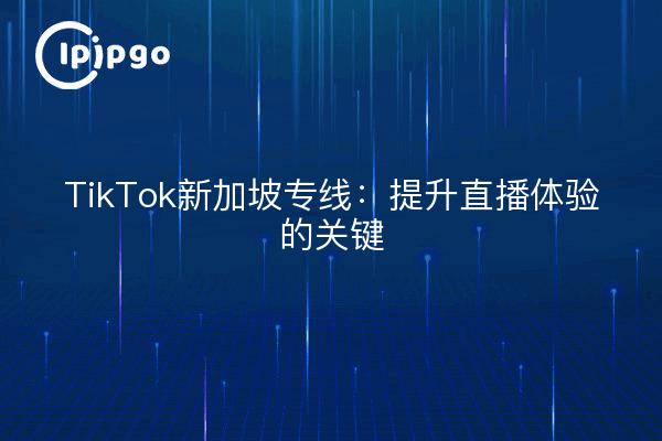 TikTok新加坡专线：提升直播体验的关键