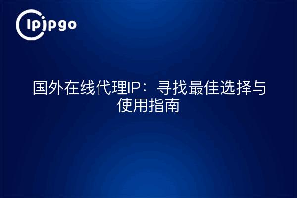 国外在线代理IP：寻找最佳选择与使用指南