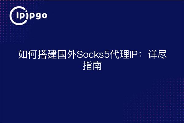 如何搭建国外Socks5代理IP：详尽指南