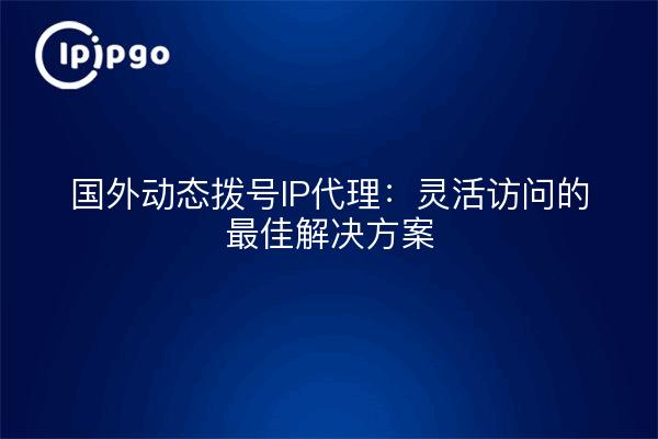 国外动态拨号IP代理：灵活访问的最佳解决方案