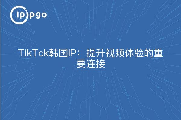 TikTok韩国IP：提升视频体验的重要连接