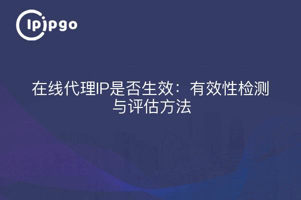 在线代理IP是否生效：有效性检测与评估方法