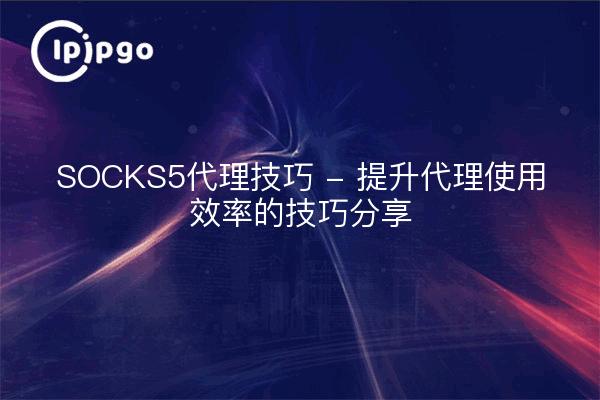 SOCKS5代理技巧 - 提升代理使用效率的技巧分享