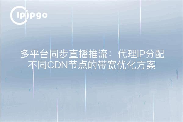 多平台同步直播推流：代理IP分配不同CDN节点的带宽优化方案