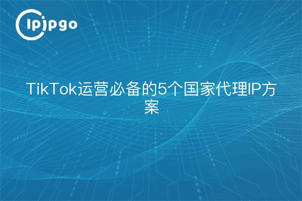 TikTok运营必备的5个国家代理IP方案