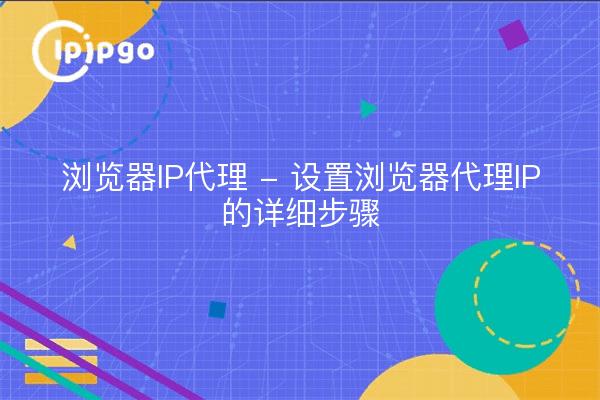 浏览器IP代理 - 设置浏览器代理IP的详细步骤