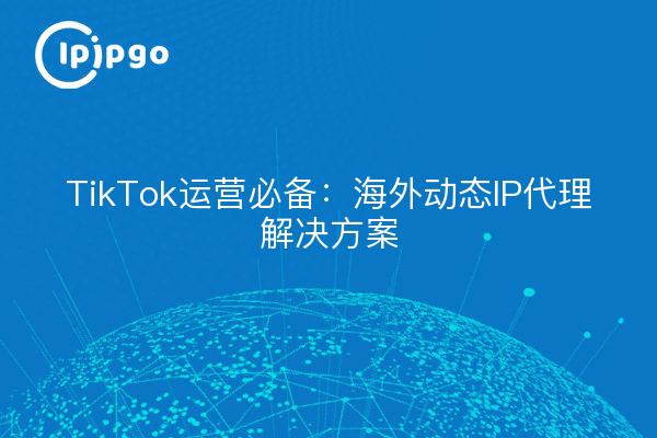 TikTok运营必备：海外动态IP代理解决方案