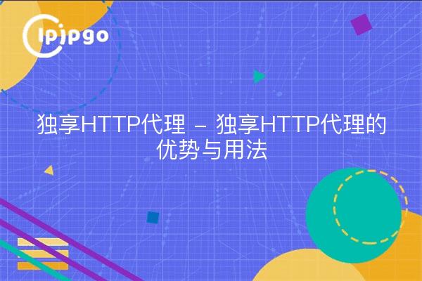 独享HTTP代理 - 独享HTTP代理的优势与用法