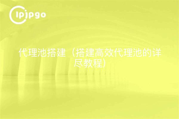 代理池搭建（搭建高效代理池的详尽教程）