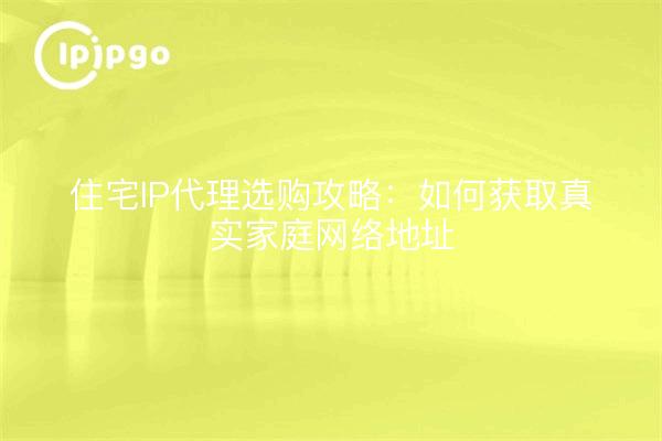 住宅IP代理选购攻略：如何获取真实家庭网络地址