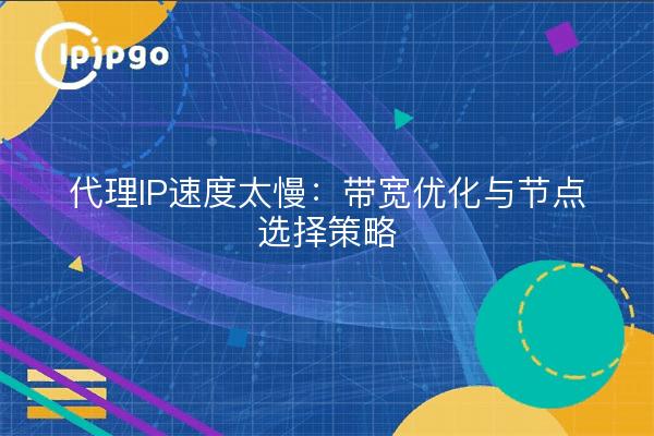 代理IP速度太慢：带宽优化与节点选择策略