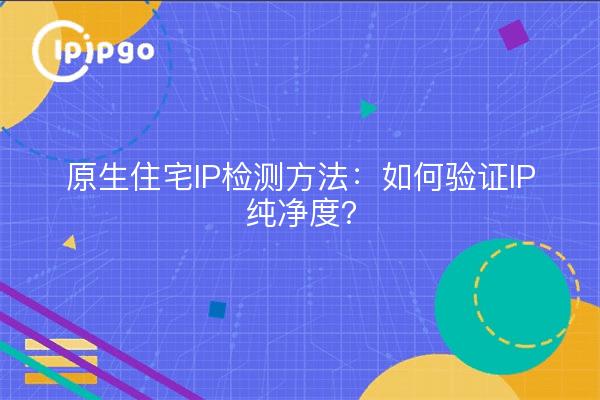 原生住宅IP检测方法：如何验证IP纯净度？