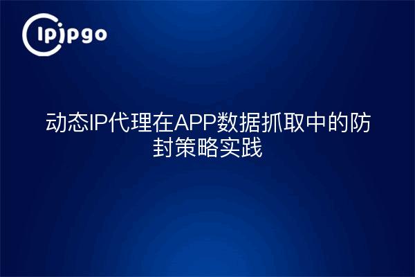 动态IP代理在APP数据抓取中的防封策略实践