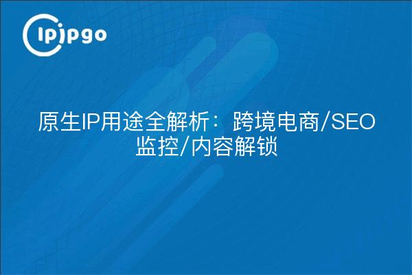 原生IP用途全解析：跨境电商/SEO监控/内容解锁