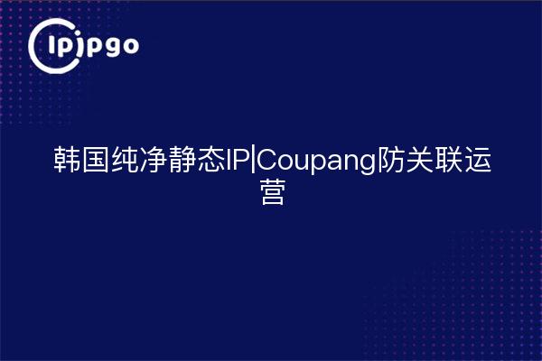 韩国纯净静态IP|Coupang防关联运营