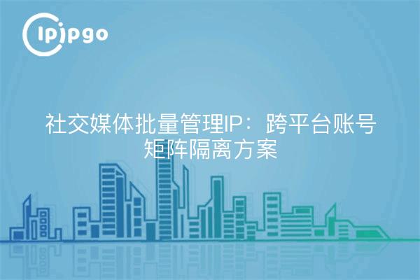 社交媒体批量管理IP：跨平台账号矩阵隔离方案