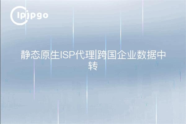 静态原生ISP代理|跨国企业数据中转